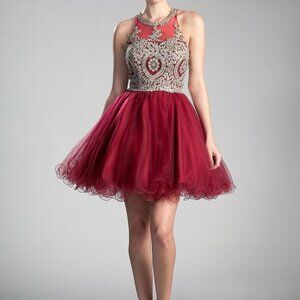 Halter Neck A-Line Shape Prom Dress CDUJ0119